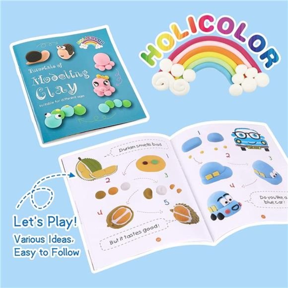 HOLICOLOR 56 Colors Air Dry Clay, Modeling Clay Kit Magic Clay with Tools - Picture 5 of 7